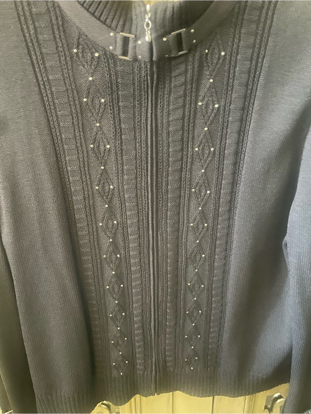 Classic St John Grey Zip-Front Women's Jacket - Picture 3 of 6